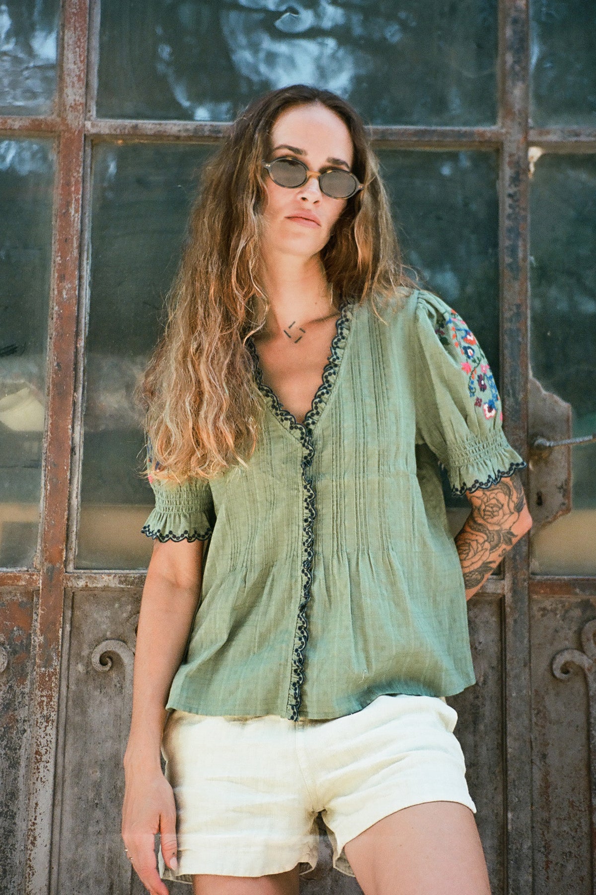 Cross Stitch Embroidered Blouse
