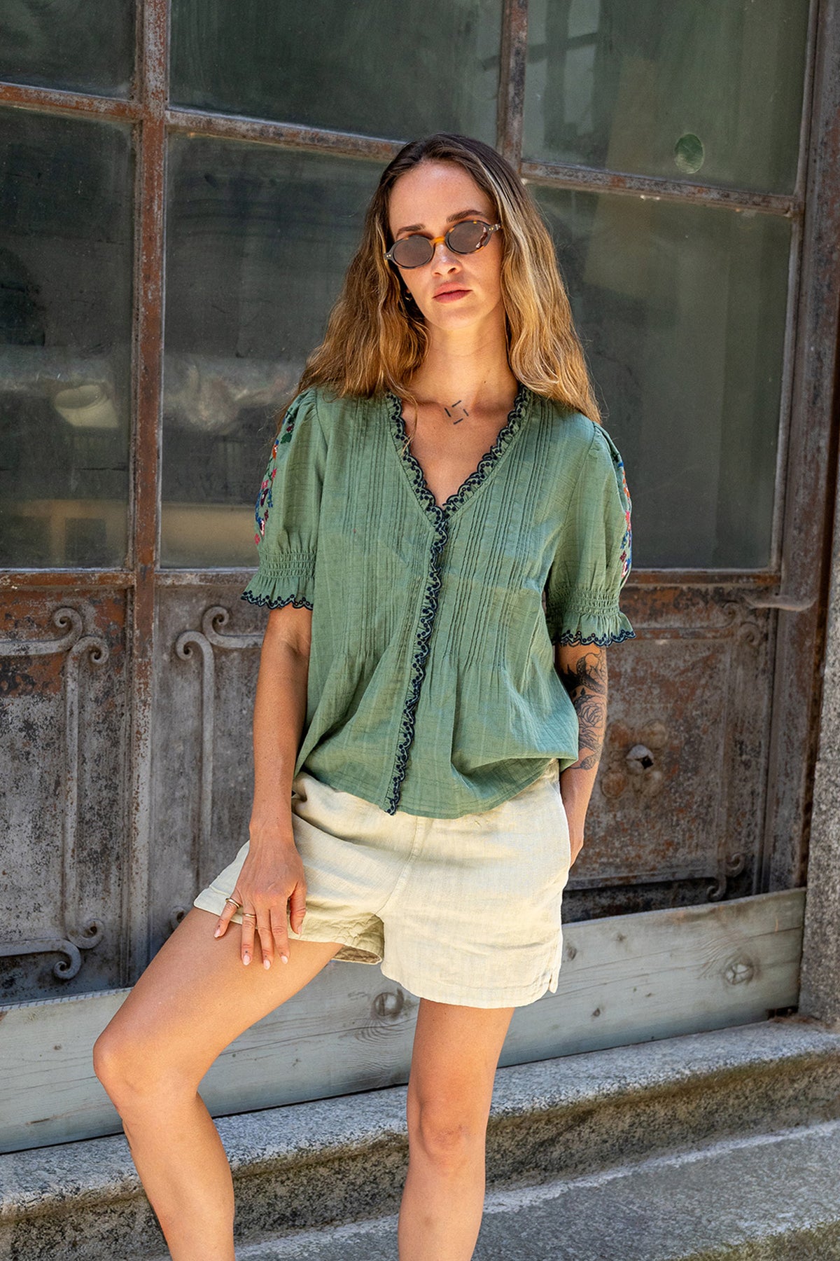 Cross Stitch Embroidered Blouse