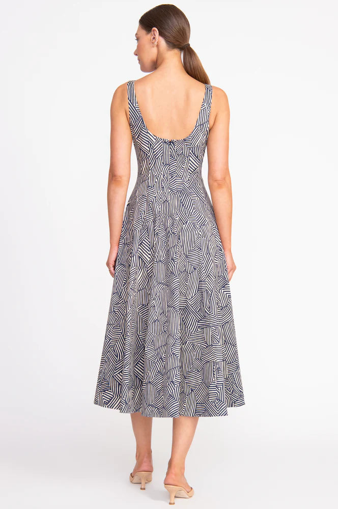 Wells Dress - Navy Mosaic