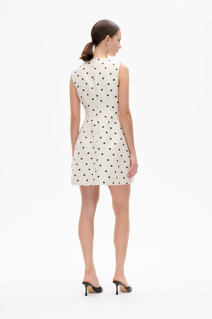 Amayah Dress - Egret Creme Dots