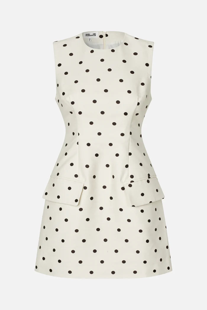 Amayah Dress - Egret Creme Dots