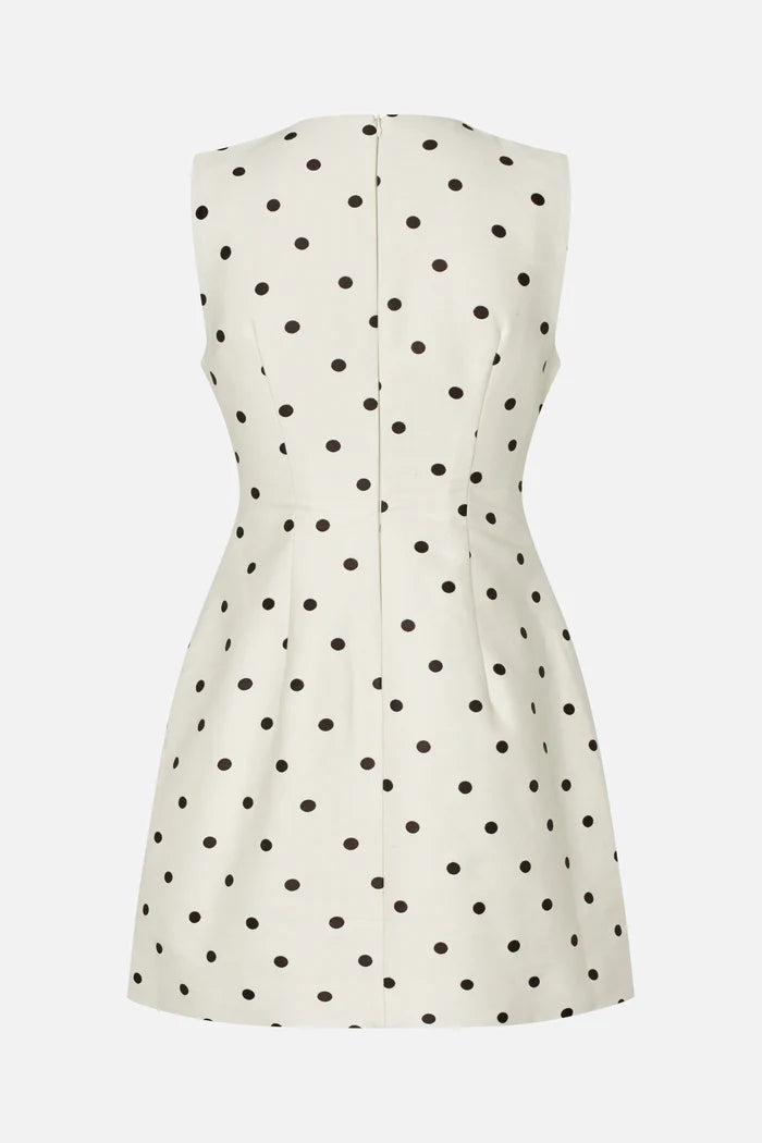 Amayah Dress - Egret Creme Dots