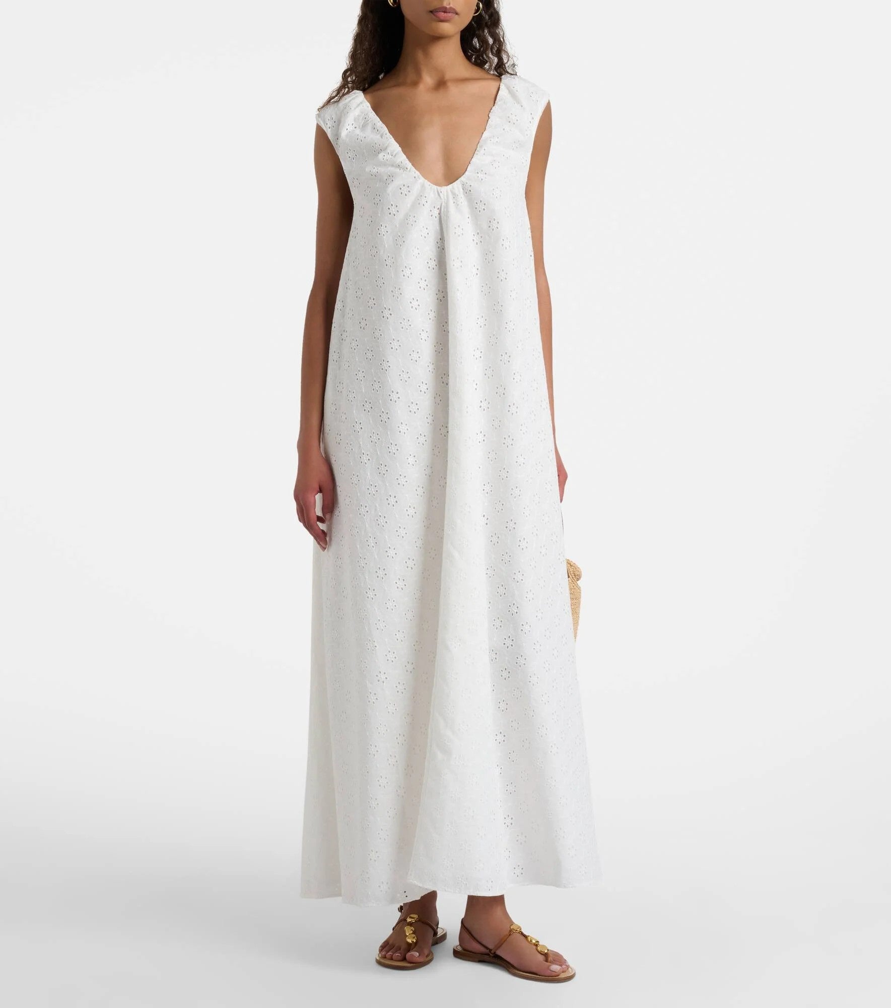 Juana Maxi Dress - White Broderie