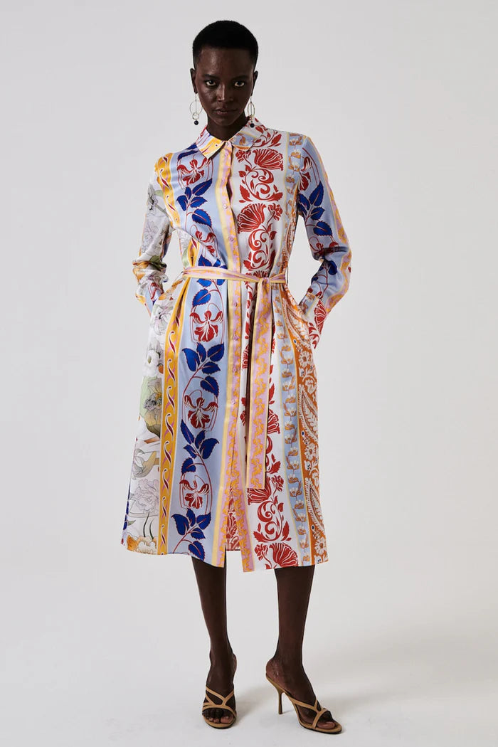 Tomato Multi Silk Dress