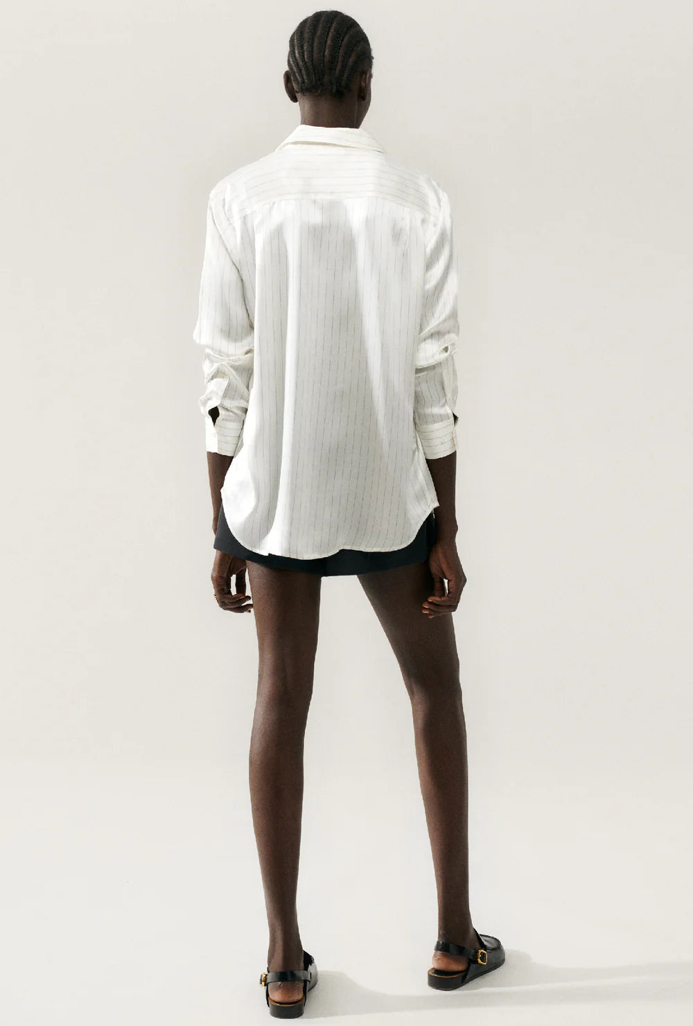 Boyfriend Shirt - White Pinstripe