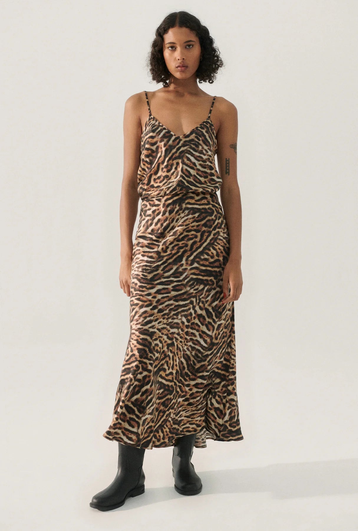 Long Bias Cut Skirt Leopard BOH ME LUXE