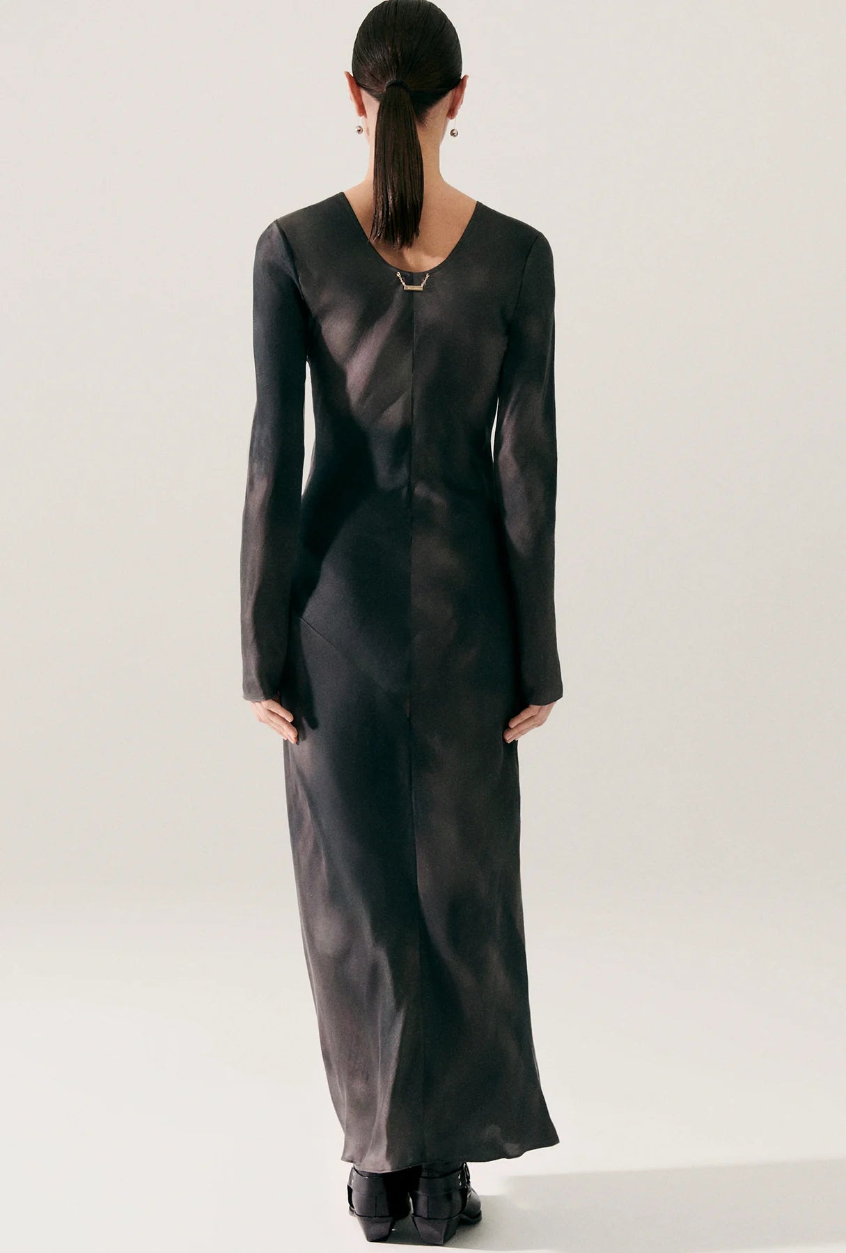 Full Sleeve Bias Dress - Smoke