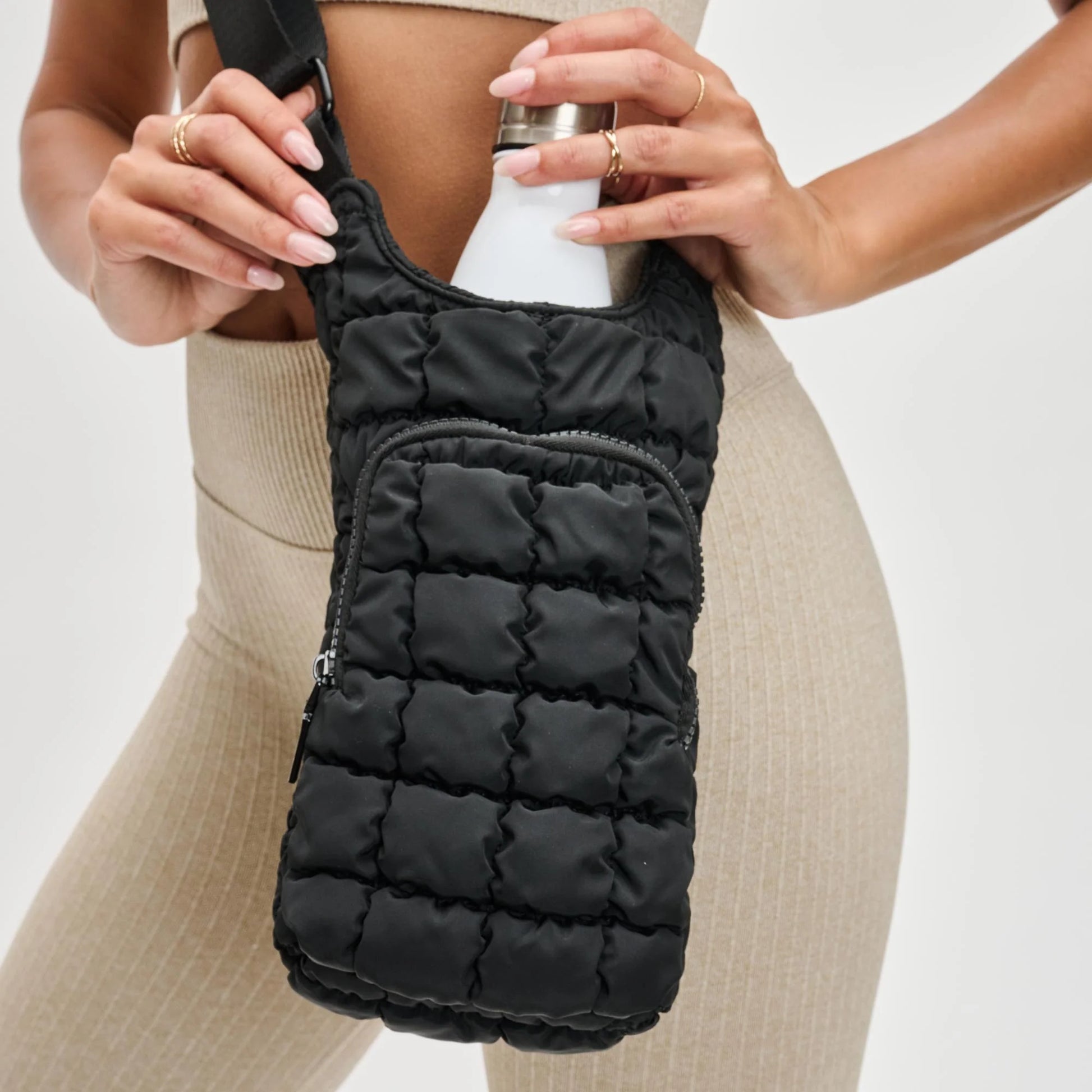 Let it Flow Quilted Water Bottle Crossbody