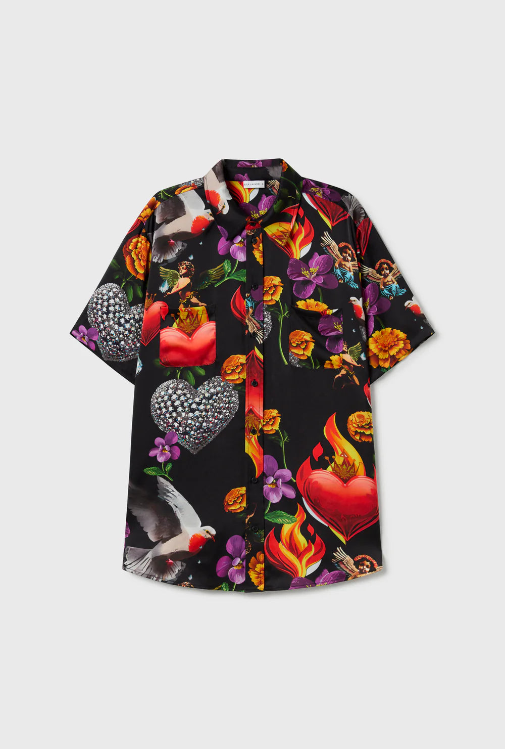 Short Sleeve Boyfriend Shirt - Dearly Beloved - Black