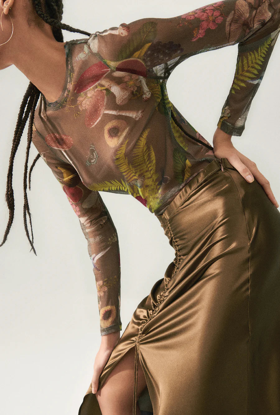 Slit Long Bias Skirt