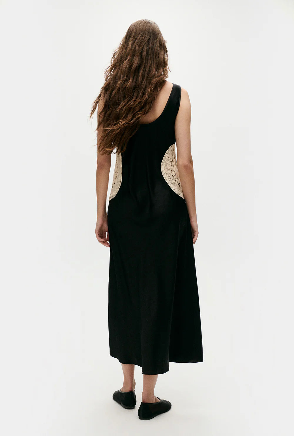 Doilies Scoop Neck Dress Black