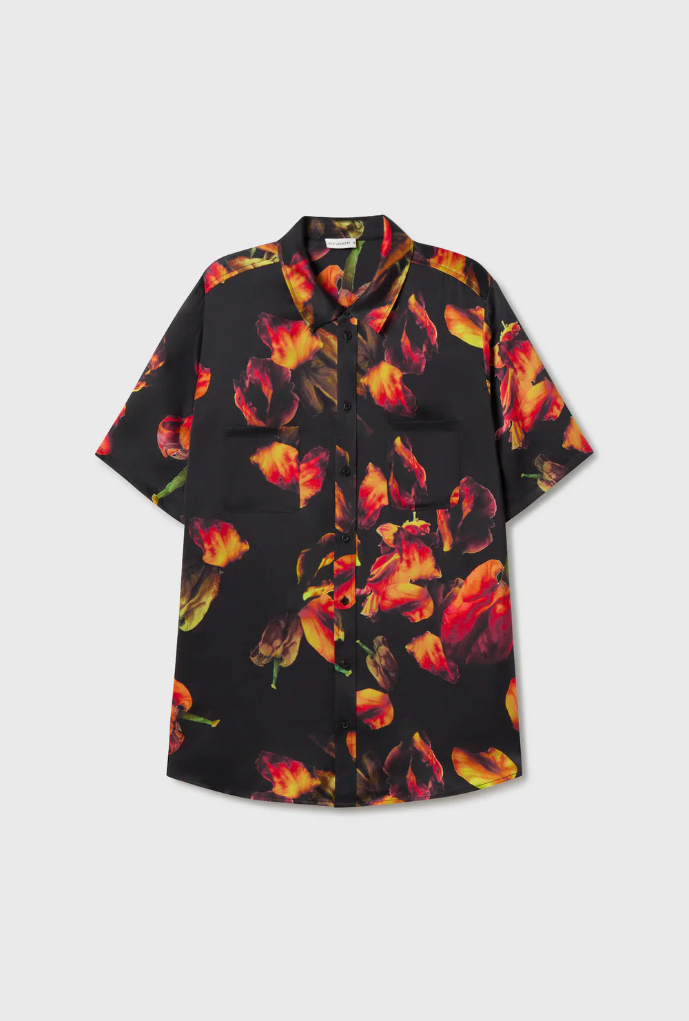 Short Sleeve Boyfriend Shirt - Tulipa Black
