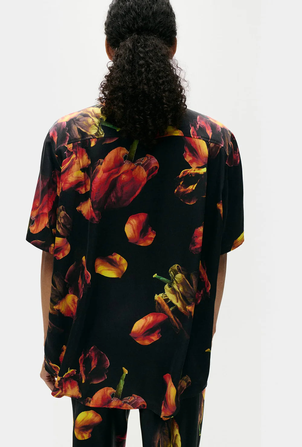 Short Sleeve Boyfriend Shirt - Tulipa Black