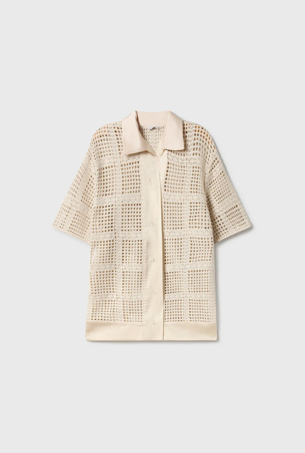 Cotton Grid Grandpa Shirt
