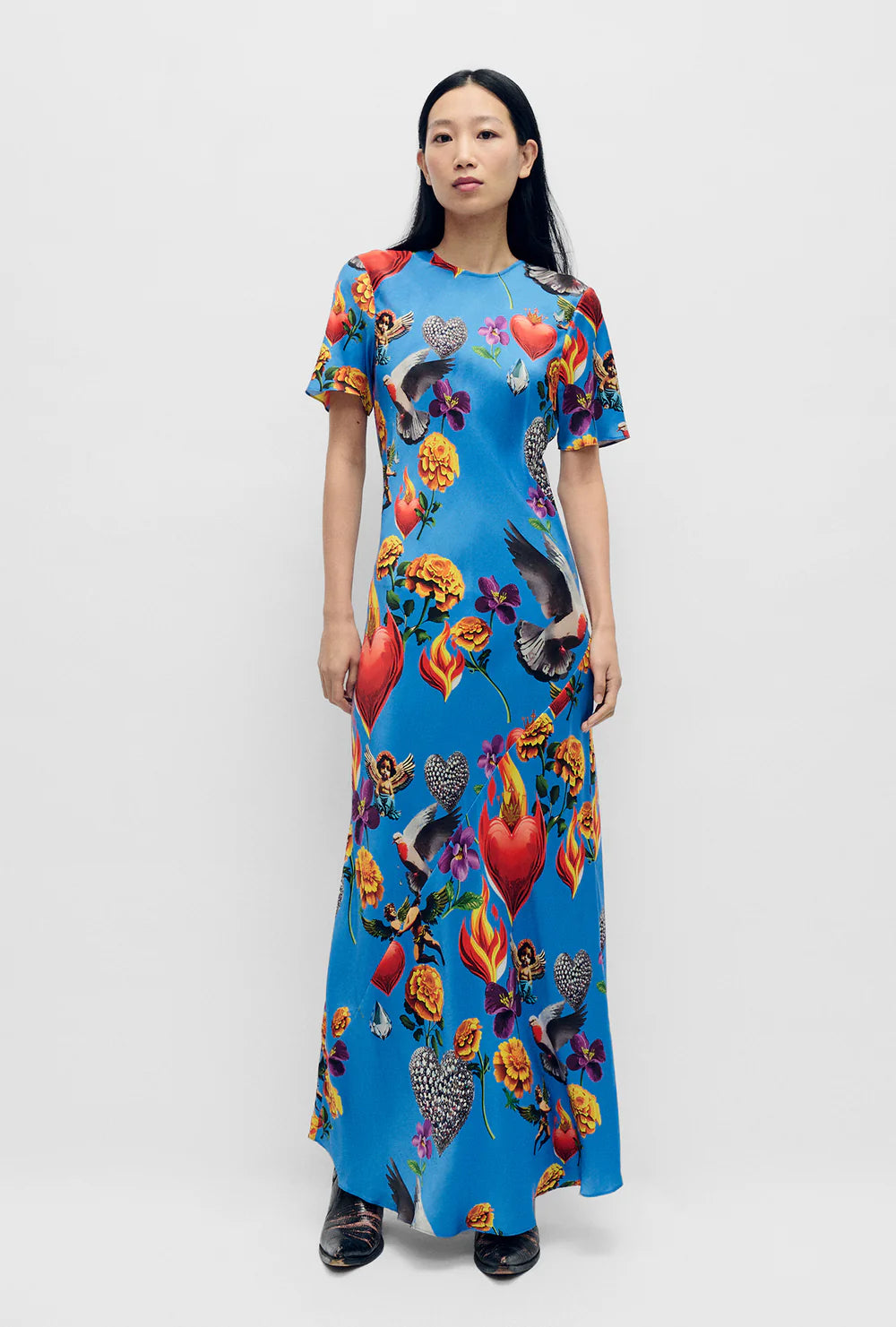 Short Sleeve Bias Dress - Dearly Beloved - Mirage
