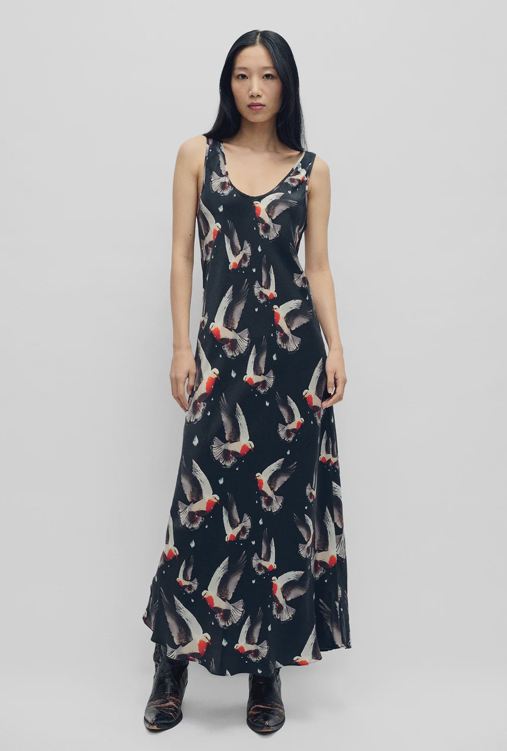 Scoop Neck Dress Bleeding Dove