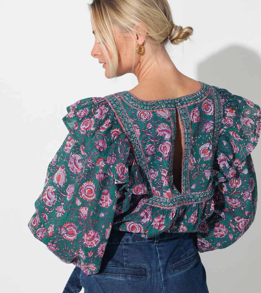 Myla Blouse - Jade Floral