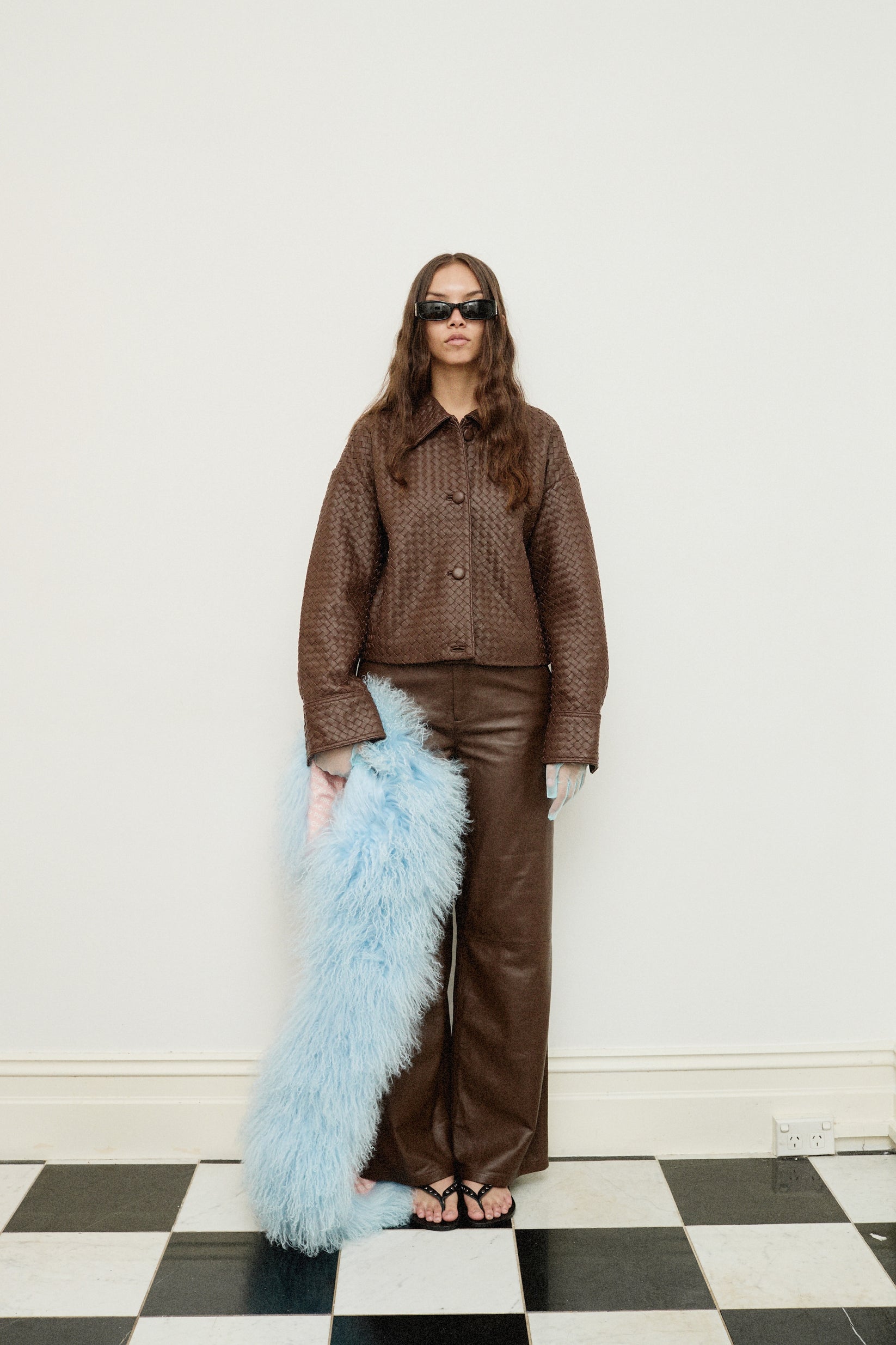 Hera Woven Jacket - Chocolate