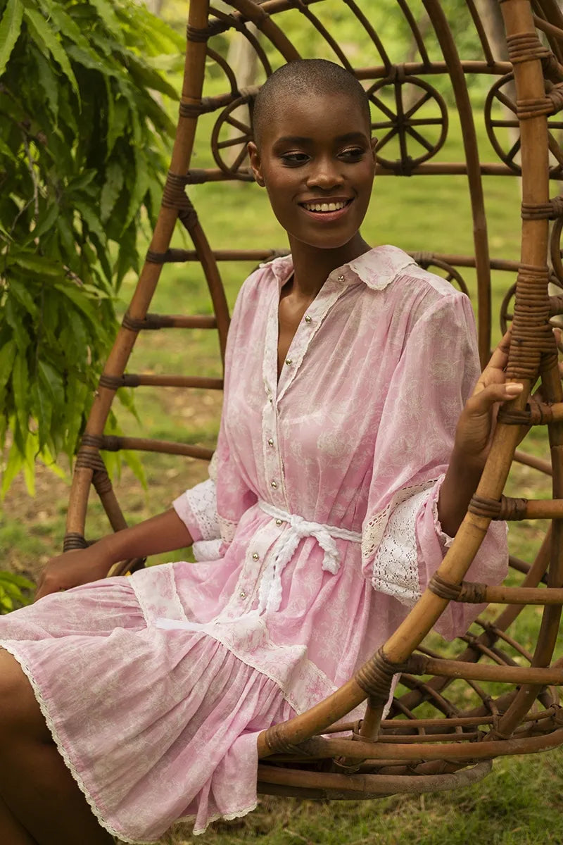 Laura Short Dress in Pink BOHEME LUXE