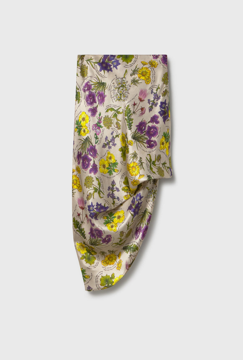 Long Bias Cut Skirt - Endangered Flowers