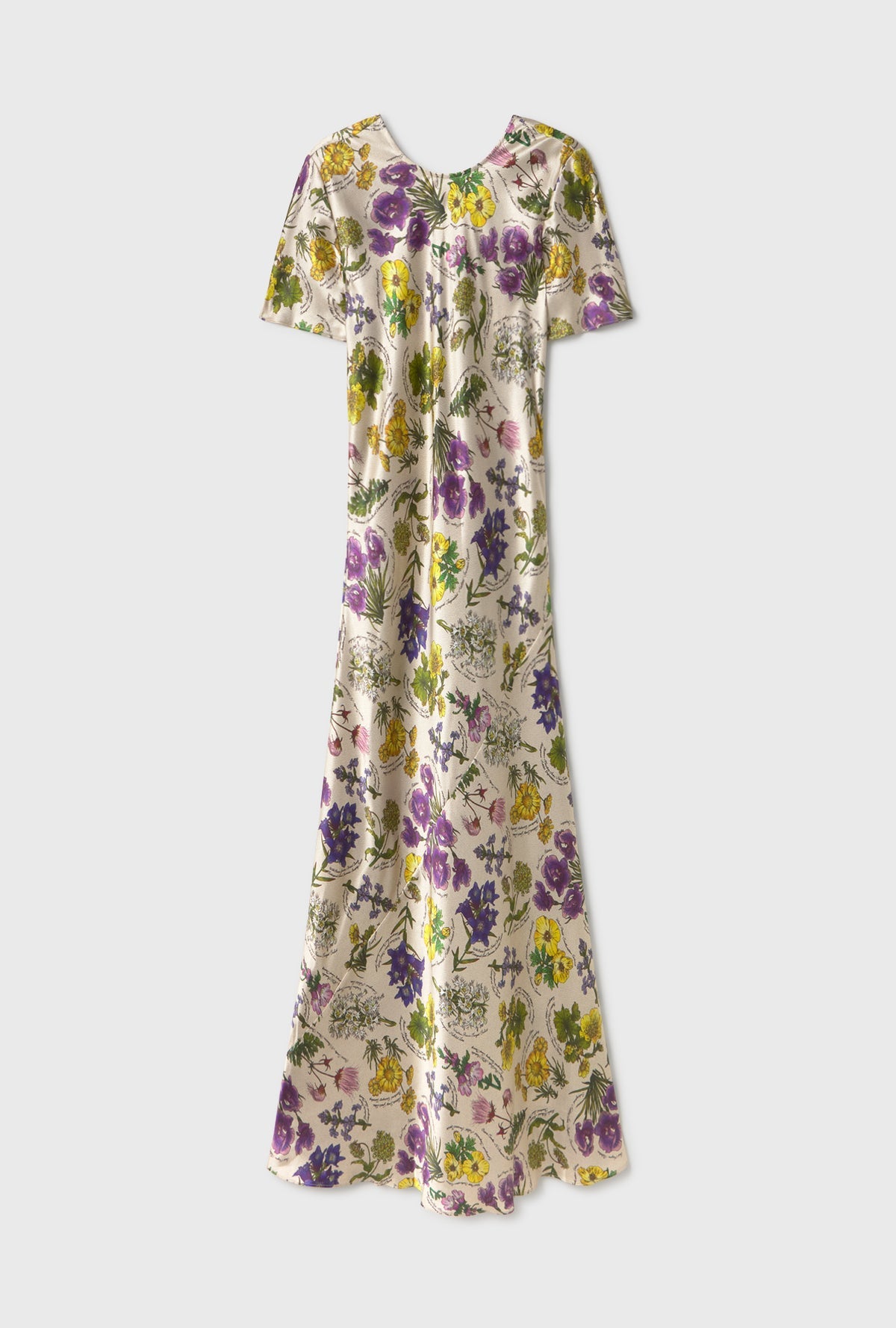Short Sleeve Bias Cut Dress - Endangered Flowers