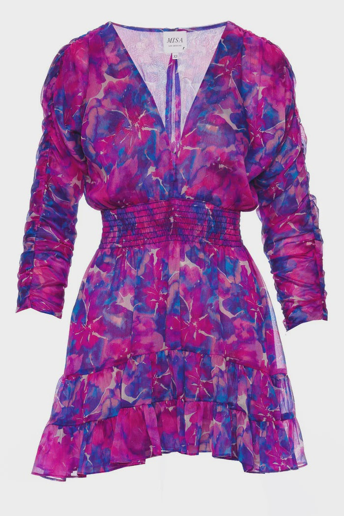 Chiara Dress Watercolour Blues