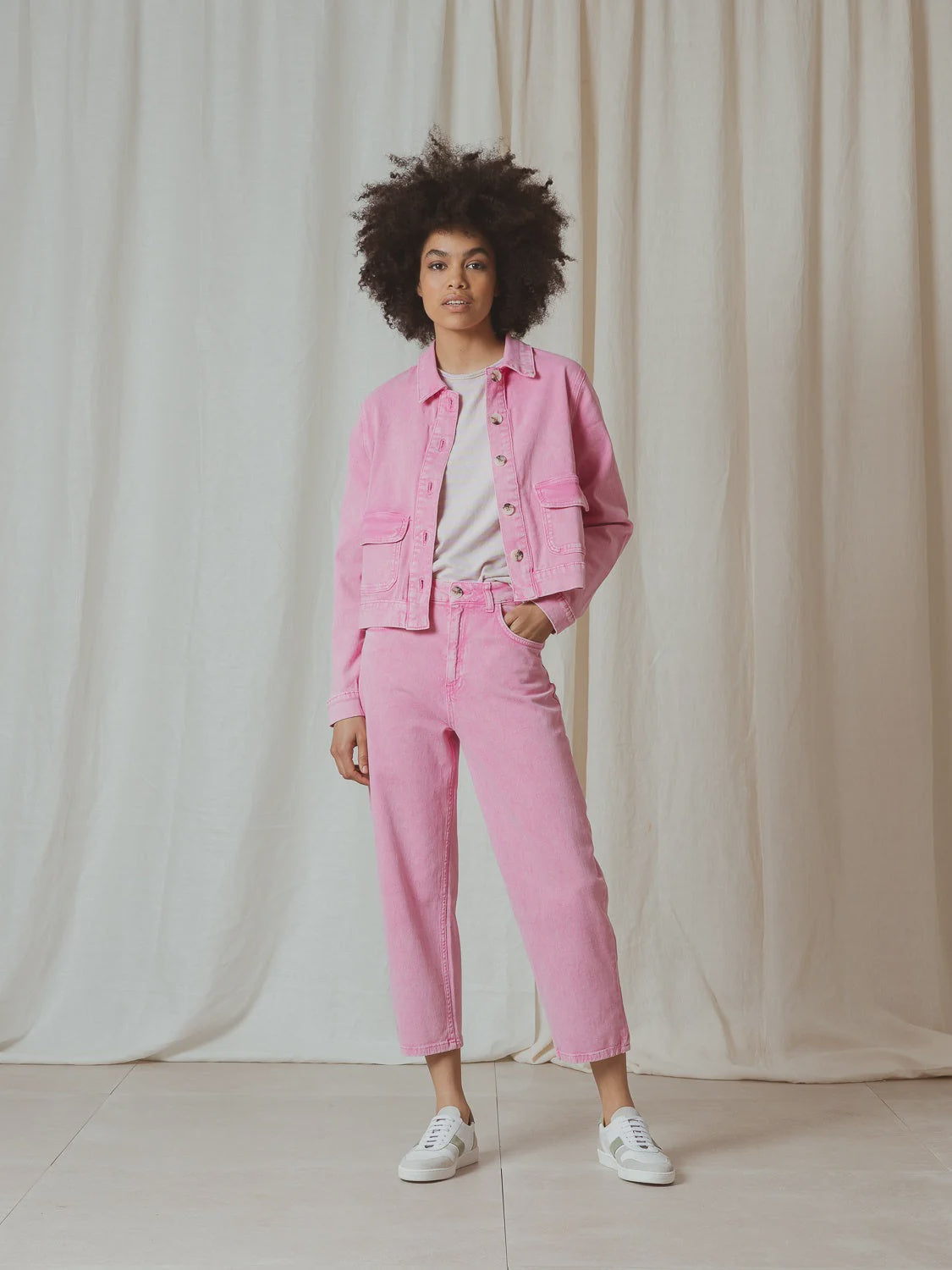 Pink Twill Jeans