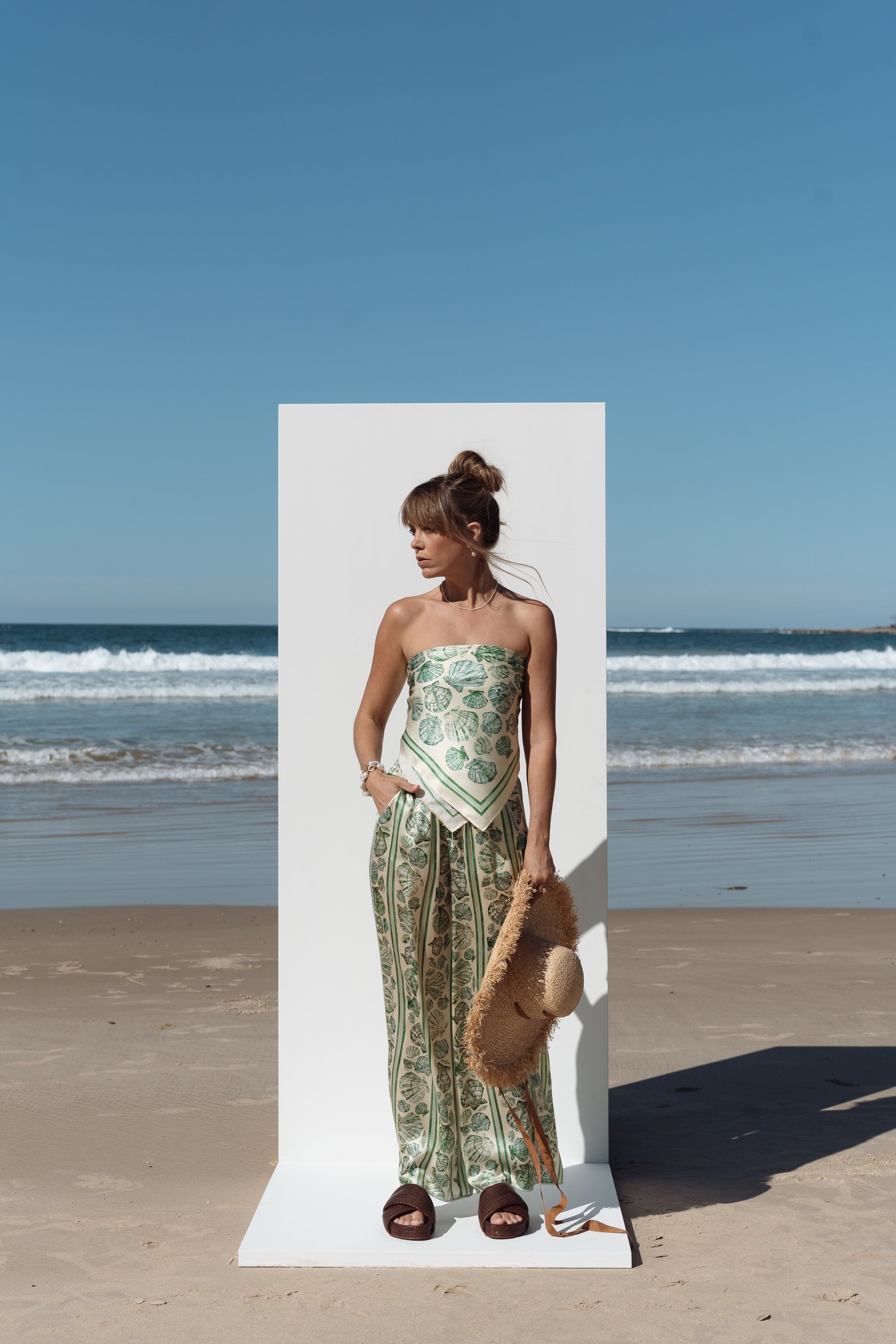 By The Seashore Silk Scarf - Pistachio