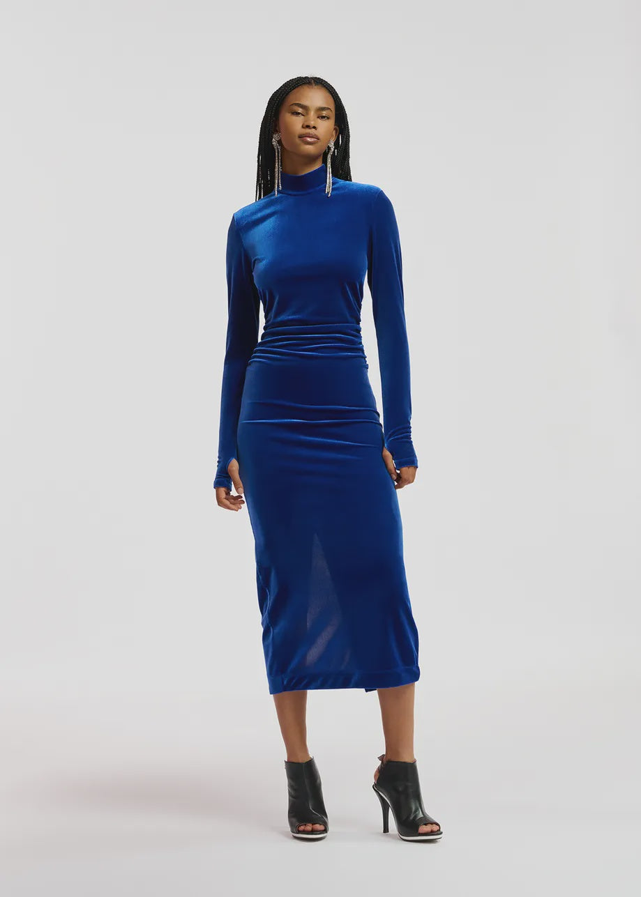 Erita Blue Velvet Dress