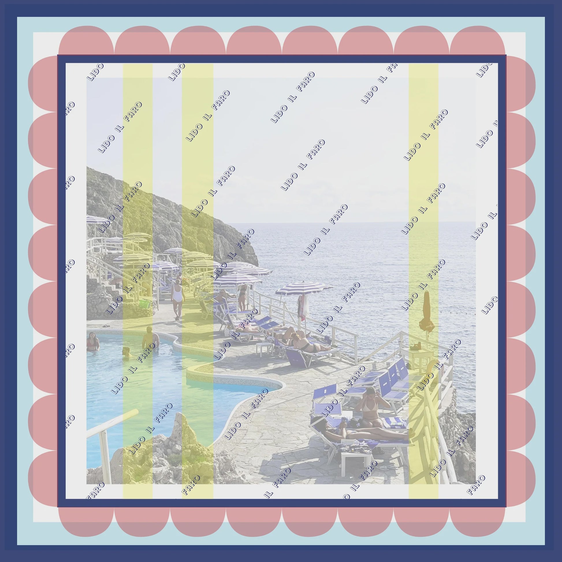 Il Lido Large Scarf or Beach Wrap (Photoprint)