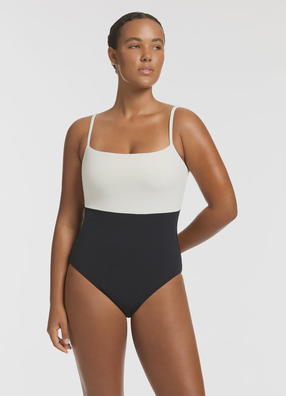 Minimal Tank Onepiece - Black/Cream