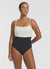 Minimal Tank Onepiece - Black/Cream