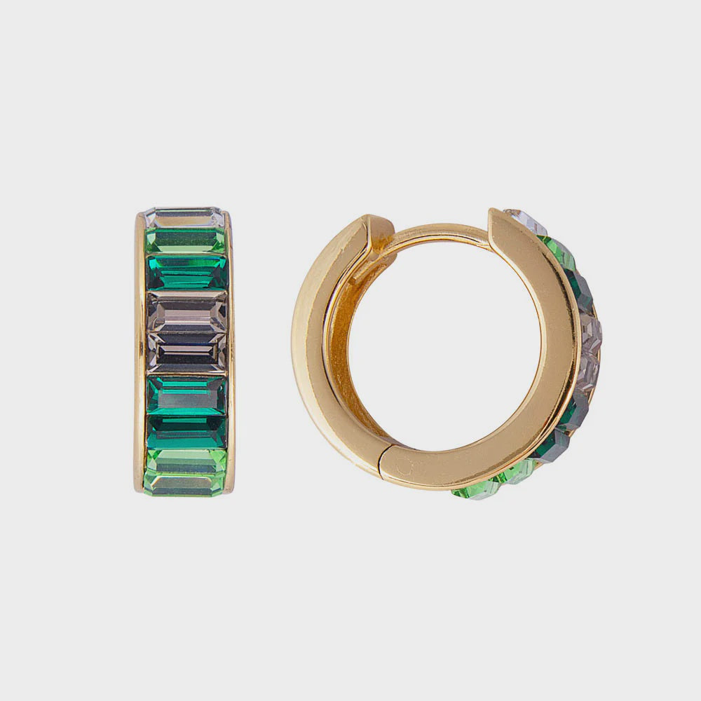 Green Ombre Midi Hoops