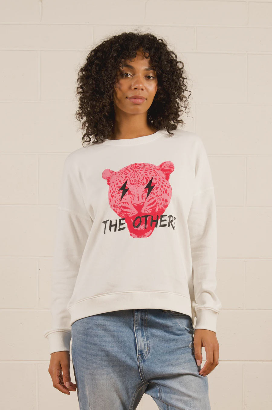 Amara Slouch Sweat - Love Love Love Purple main image 1
