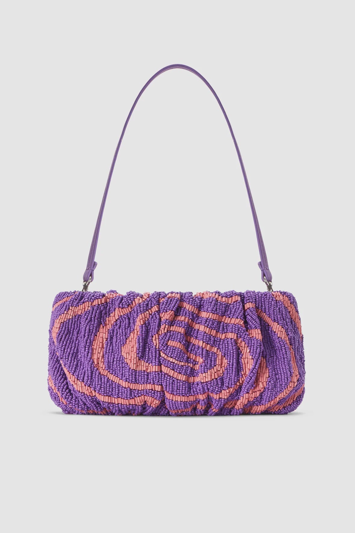 Beaded Bag Amethyst Acid Swirl