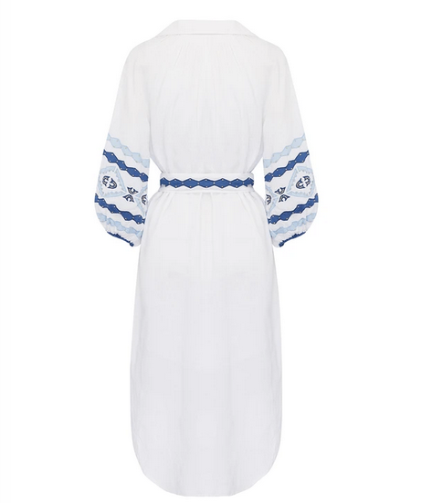 Maya Embroidered Shirt Dress BOHME LUXE Maya Embroidered Shirt Dress BOHME LUXE