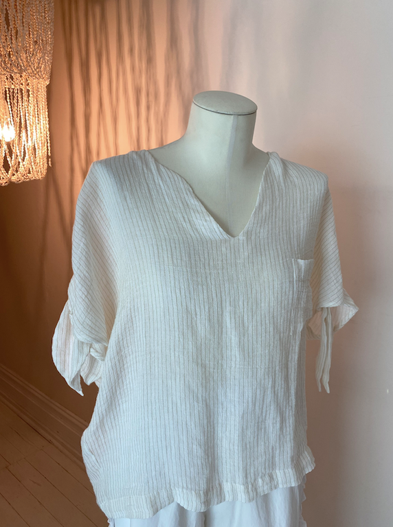 Woven Gauze Lurex Top