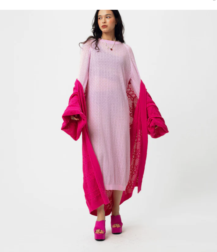 Long Lace Balloon Cardigan