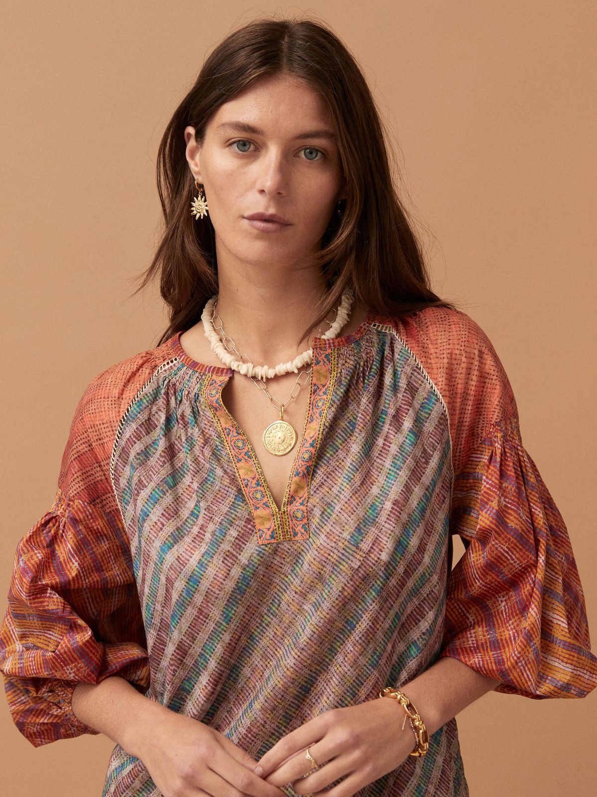 Wave Mini Smock Dress