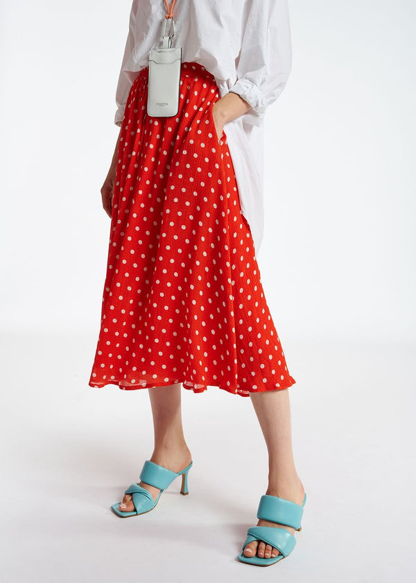 Essentiel Antwerp drawstring-waist midi skirt - Orange