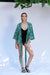 Harbour Wrap Green Print Top
