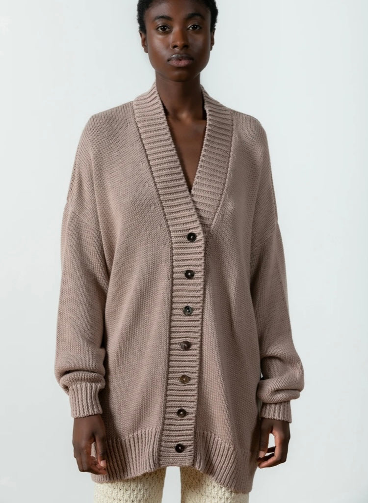 Chunky v shop neck cardigan
